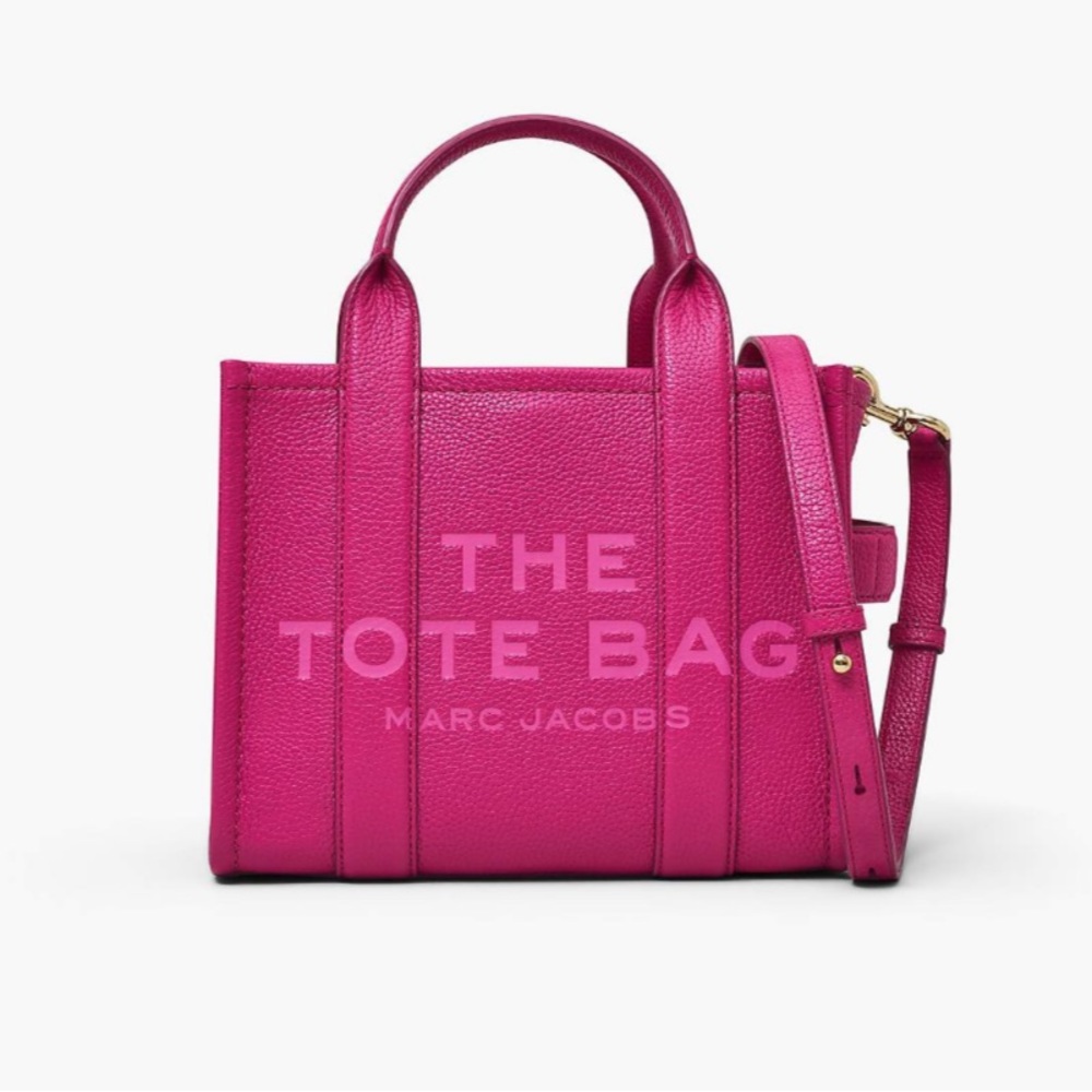 THE LEATHER SMALL TOTE BAG! LIPSTICK PINK 💄BY MARC JACOBS!